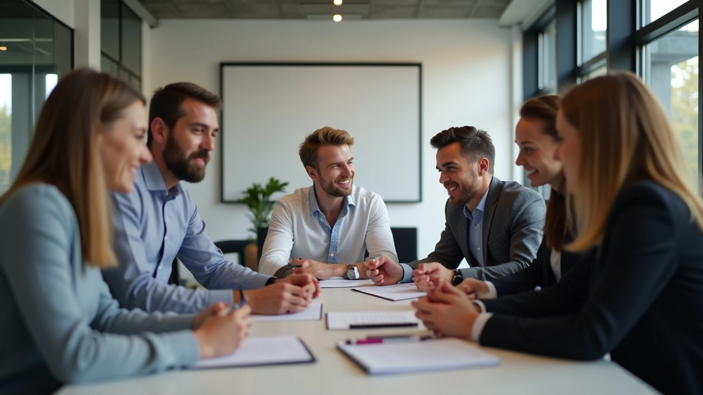 Divers team professionals in motiverende trainingsomgeving, gezamenlijke groei, inspirerend moment, professionele sfeer