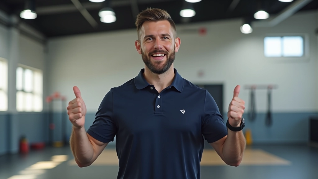 Trainingsscene met twee personen, één onderwijzend moment, sporthal of leerruimte, actief en ondersteunend, natuurlijke verlichting