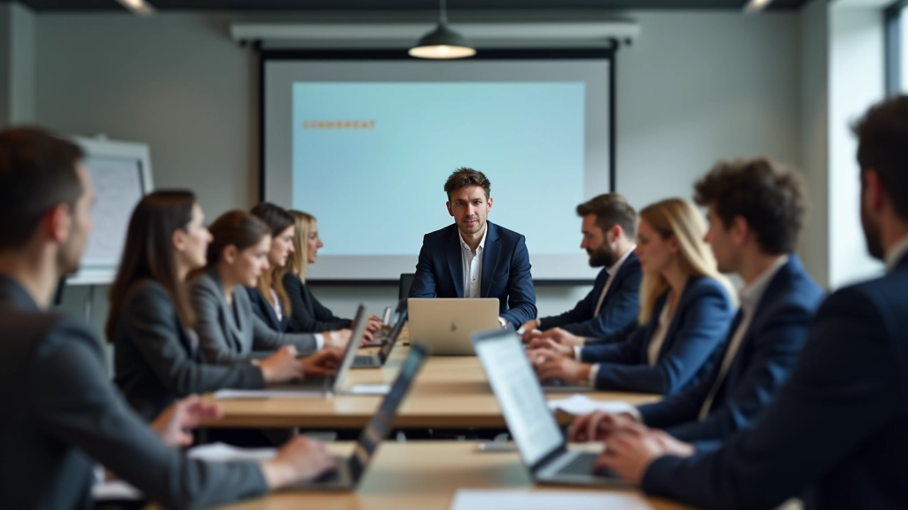 Trainingssessie met digitale tools en laptops